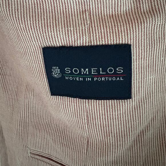 J. CREW Ludlow Somelos Men's 44 Regular NWOT Red Striped Cotton Blazer Casual - Picture 4 of 12